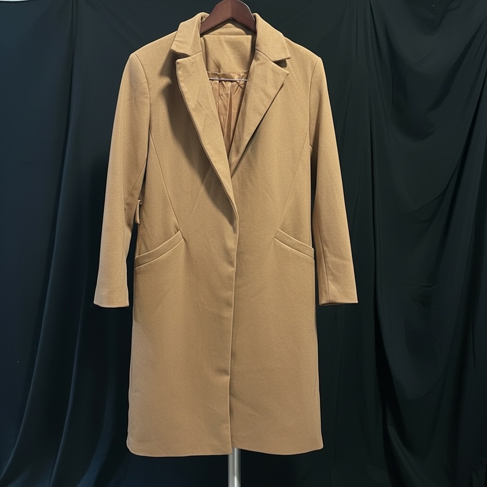 Elegant long Tan Women's Coat